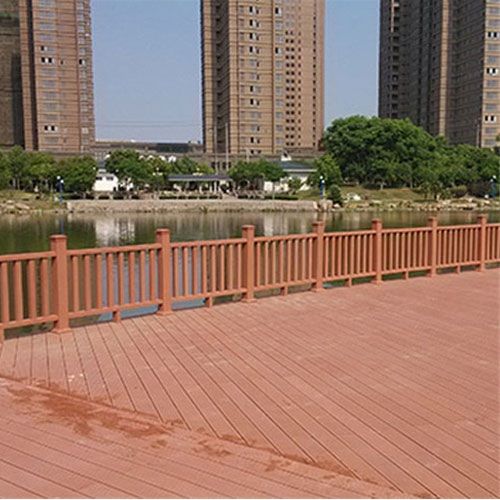 杭州户外休闲广场塑木地板栏杆施工案例